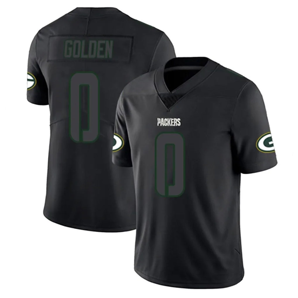 Elroe GB.Packers #0 Matthew Golden Player Black Impact Limited Home Game Stitched Jerseys
