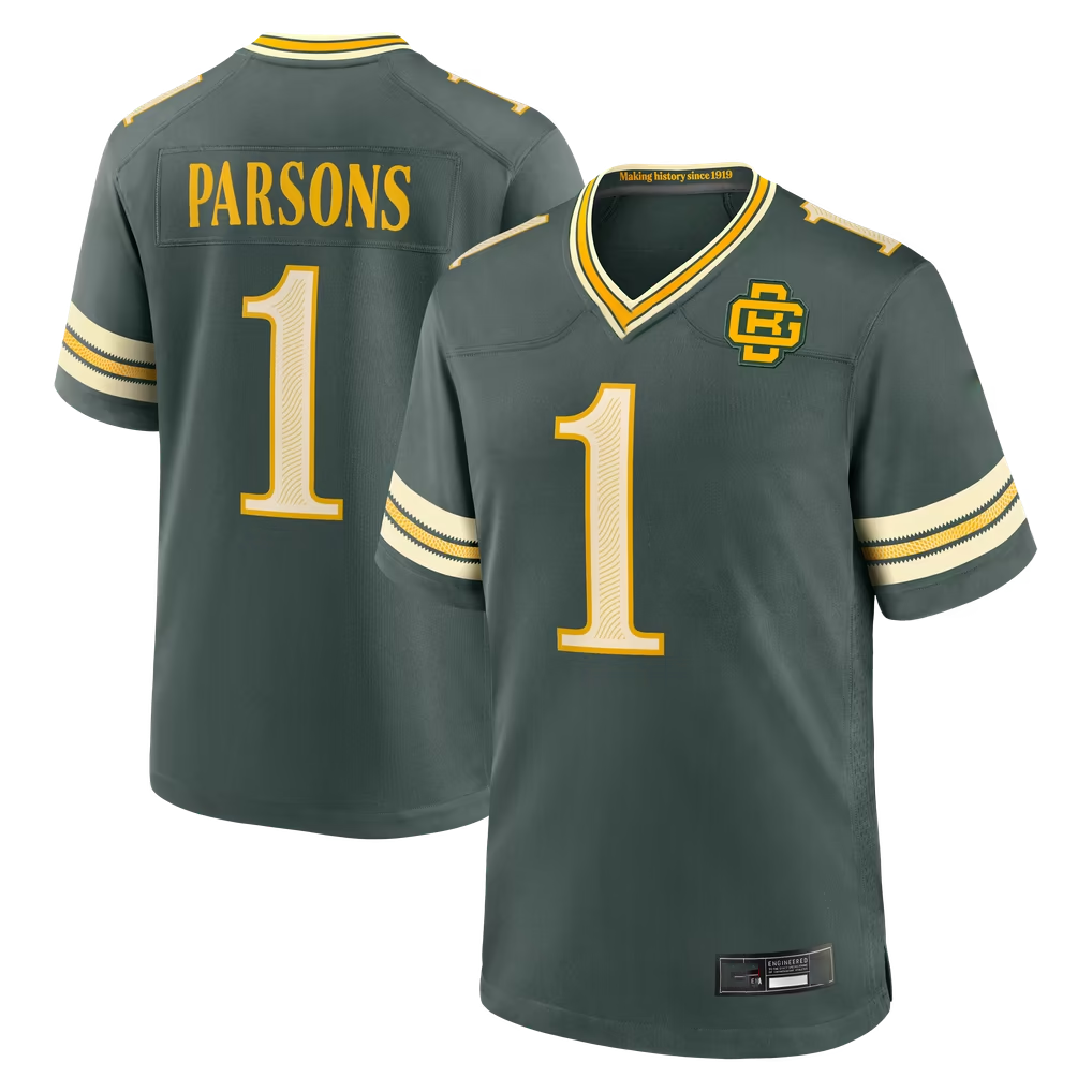 Elroe GB.Packers #1 Micah Parsons Green 2026 Rivalries Collection Game Stitched Jerseys
