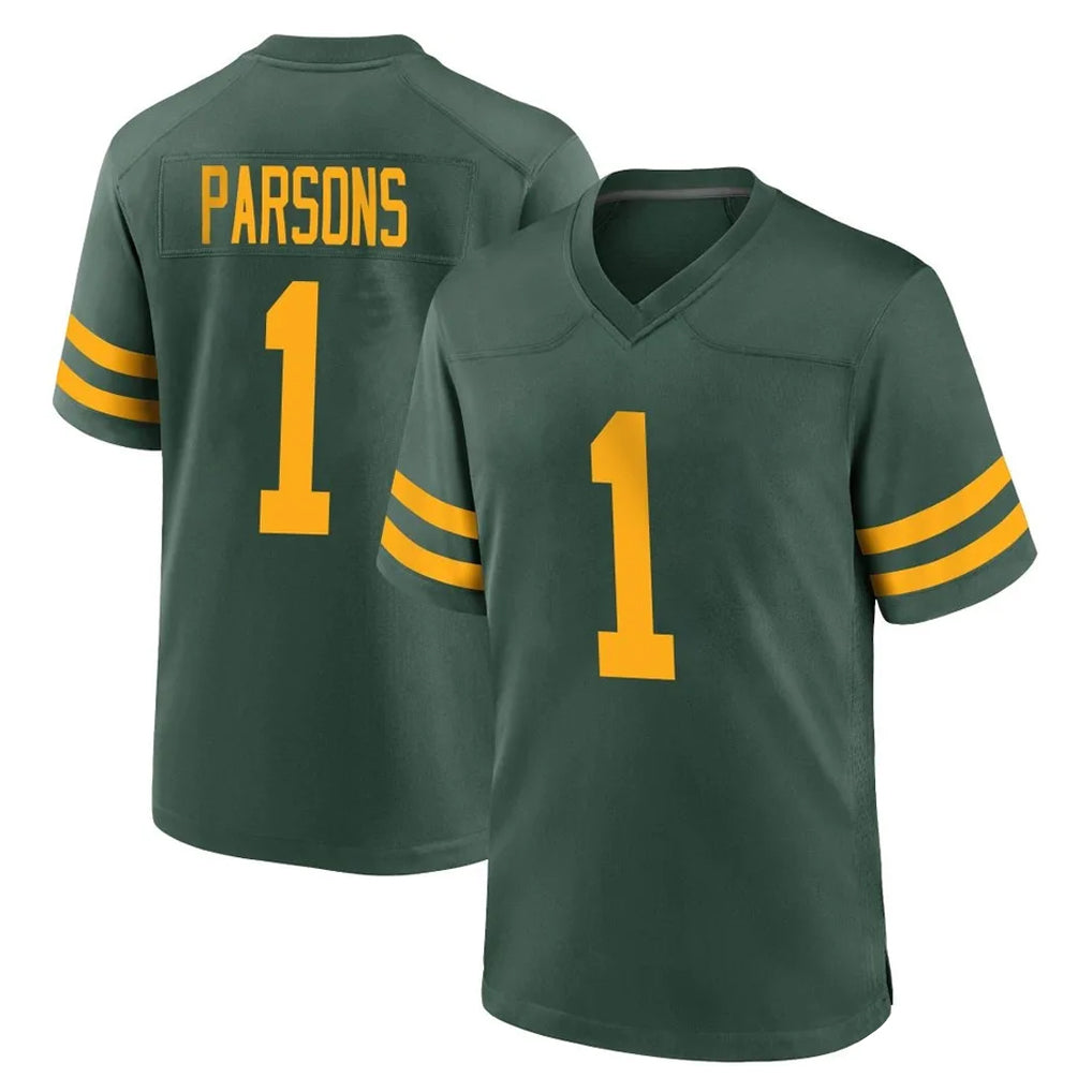 Elroe GB.Packers #1 Micah Parsons Player Green Alternate Home Game Stitched Jerseys