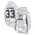 Elroe GB.Packers #33 Evan Williams Player Arctic Camo Salute to Service Hoodies Limited Game Stitched Jerseys