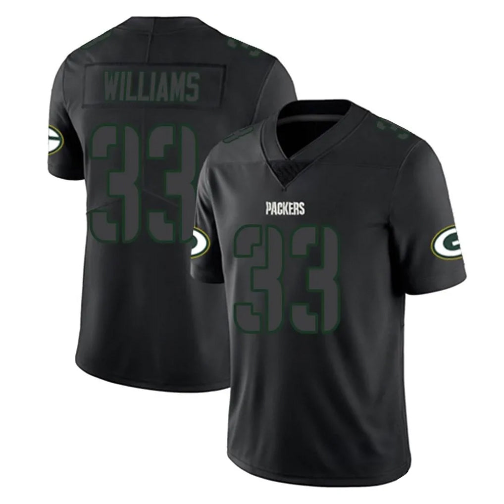 Elroe GB.Packers #33 Evan Williams Player Black Impact Limited Home Game Stitched Jerseys