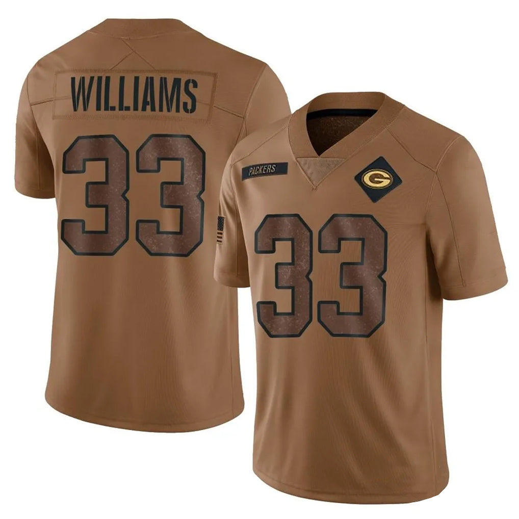 Elroe GB.Packers #33 Evan Williams Player Brown Salute To Service Limited Stitched Jerseys