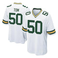 Elroe GB.Packers #50 Zach Tom Player White Home Game Stitched Jerseys