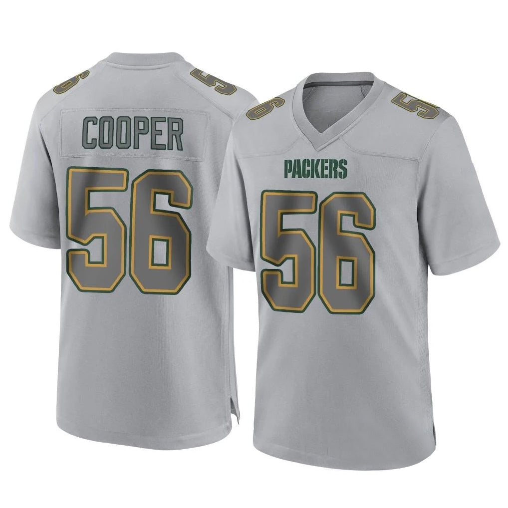 Elroe GB.Packers #56 Edgerrin Cooper Player Gray Atmosphere Fashion Home Game Stitched Jerseys