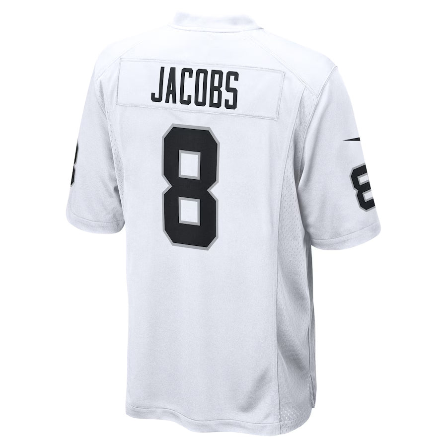 Elroe GB.Packers #8 Josh Jacobs Player White Home Game Stitched Jerseys