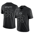Elroe GB.Packers #95 Devonte Wyatt Player Black Reflective Limited Home Game Stitched Jerseys