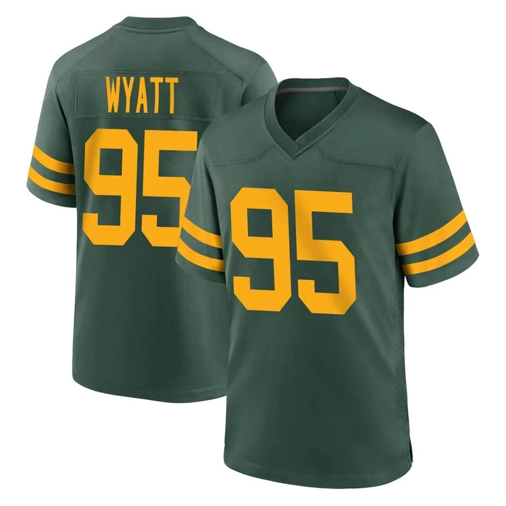 Elroe GB.Packers #95 Devonte Wyatt Player Green Alternate Home Game Stitched Jerseys