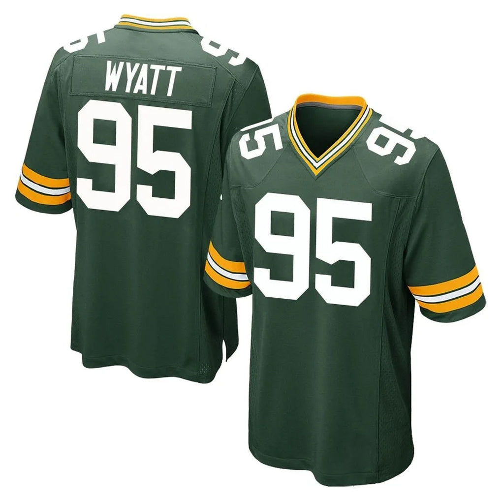 Elroe GB.Packers #95 Devonte Wyatt Player Green Home Game Stitched Jerseys