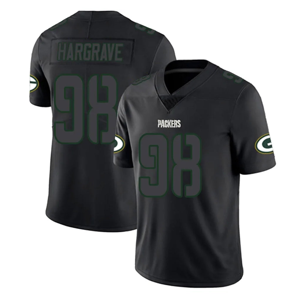 Elroe GB.Packers #98 Javon Hargrave Player Black Impact Limited Home Game Stitched Jerseys