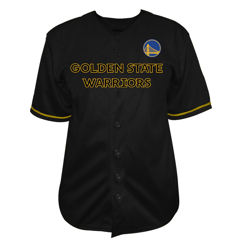 Elroe G.State Warriors Black Big & Tall Pop Full-Button Jerseys