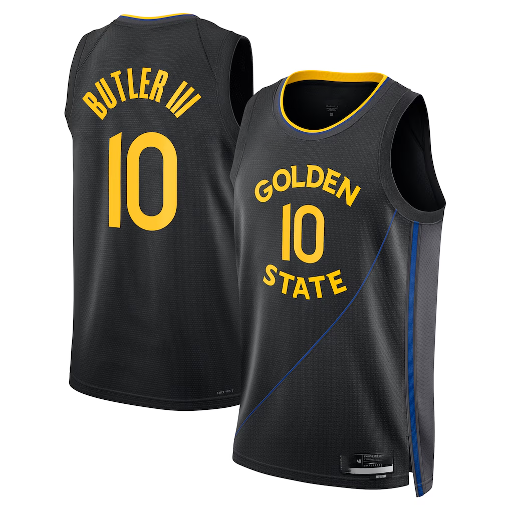 Elroe G.State Warriors #10 Jimmy Butler III Jordan Brand Black Swingman Jerseys - Statement Edition