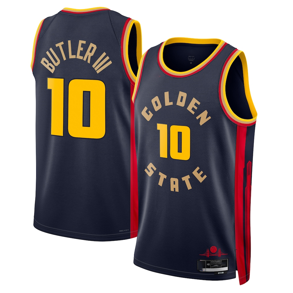 Elroe G.State Warriors #10 Jimmy Butler III Navy Swingman Jerseys - City Edition