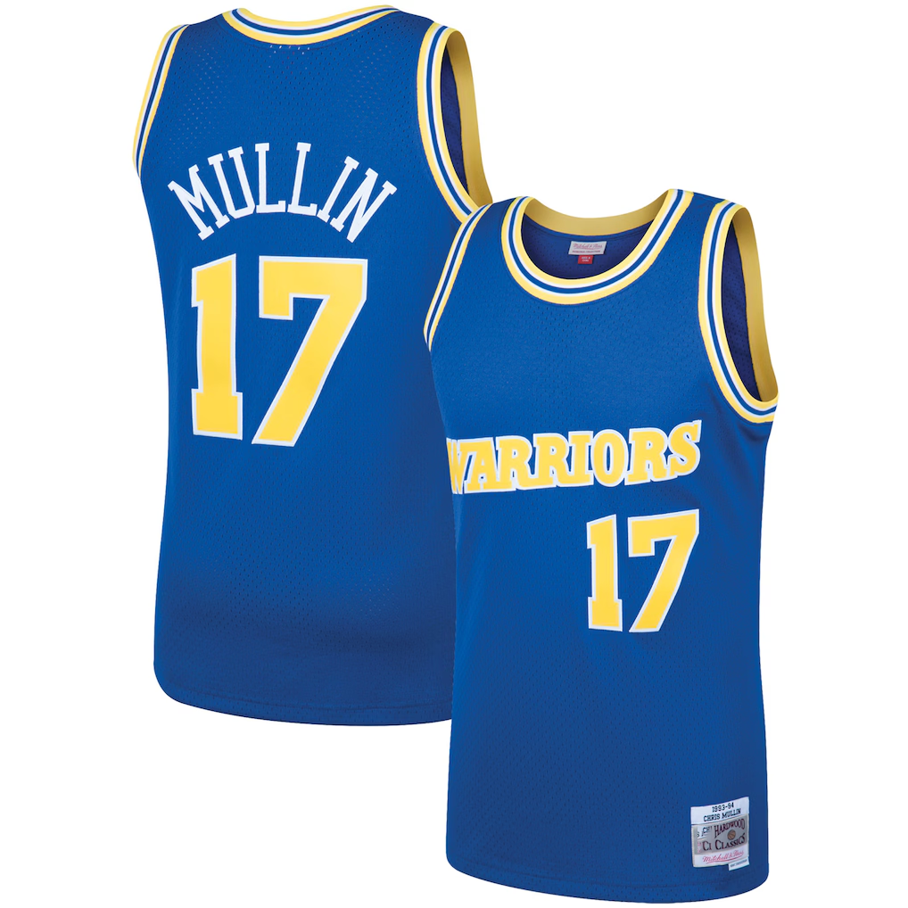 Elroe G.State Warriors #17 Chris Mullin Mitchell & Ness Royal 199394 Hardwood Classics Swingman Jerseys