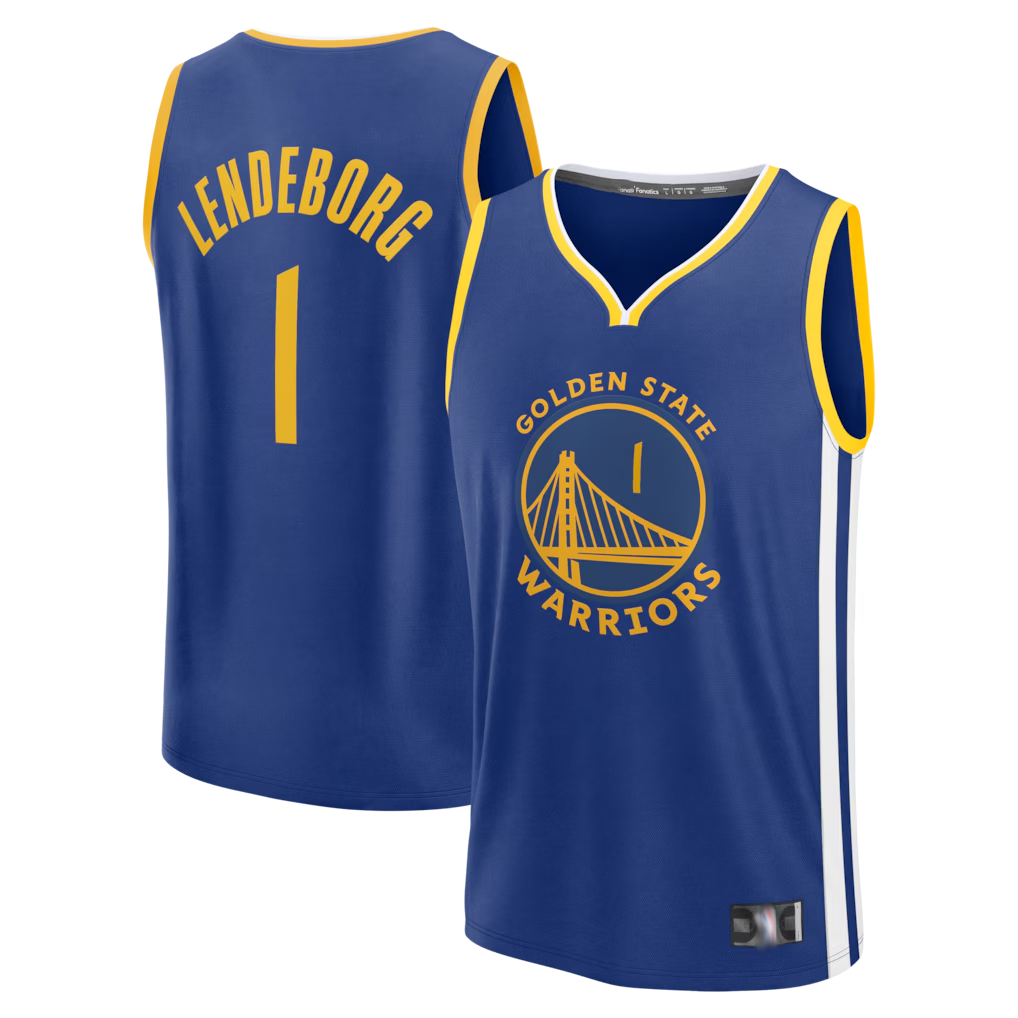 Elroe G.State Warriors #1 Yaxel Lendeborg Royal 2026  Draft First Round Pick Fast Break Jerseys - Icon Edition