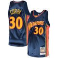 Elroe G.State Warriors #30 Stephen Curry Mitchell & Ness Navy 2009-10 Hardwood Classics Authentic Jerseys