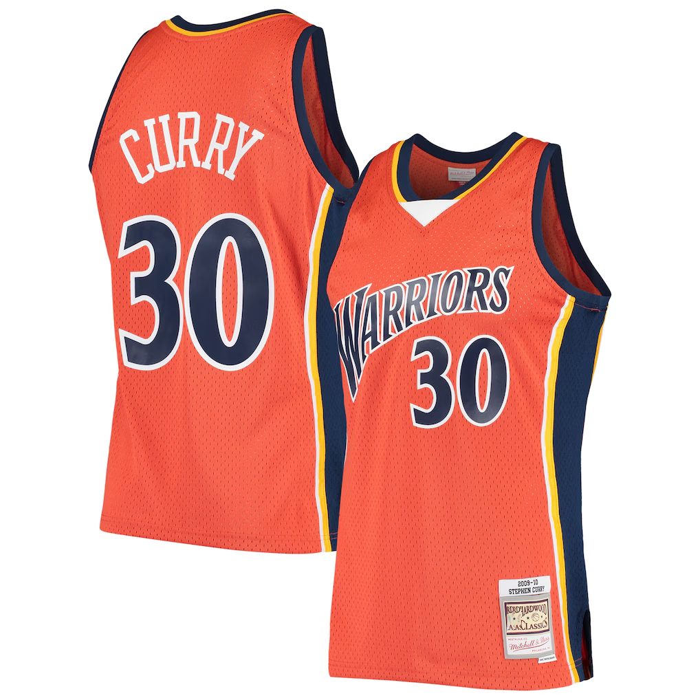 Elroe G.State Warriors #30 Stephen Curry Mitchell & Ness Orange Hardwood Classics Swingman Jerseys