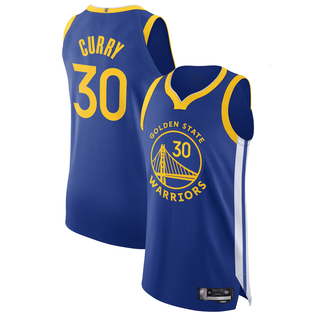 Elroe G.State Warriors #30 Stephen Curry Royal Authentic Jerseys - Icon Edition