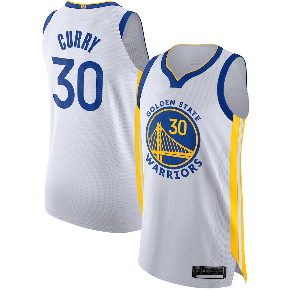 Elroe G.State Warriors #30 Stephen Curry White Authentic Jerseys - Association Edition