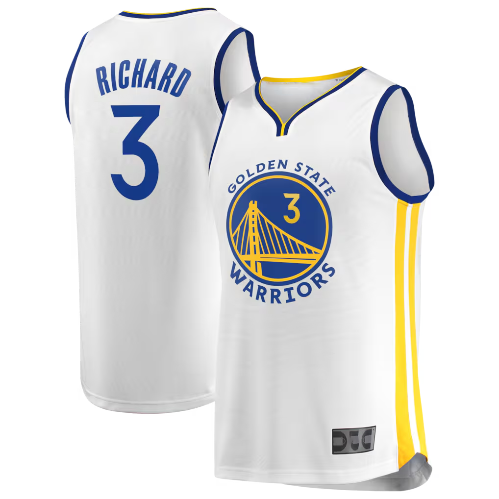 Elroe G.State Warriors #3 Will Richard White Fast Break Replica Player Jerseys - Association Edition
