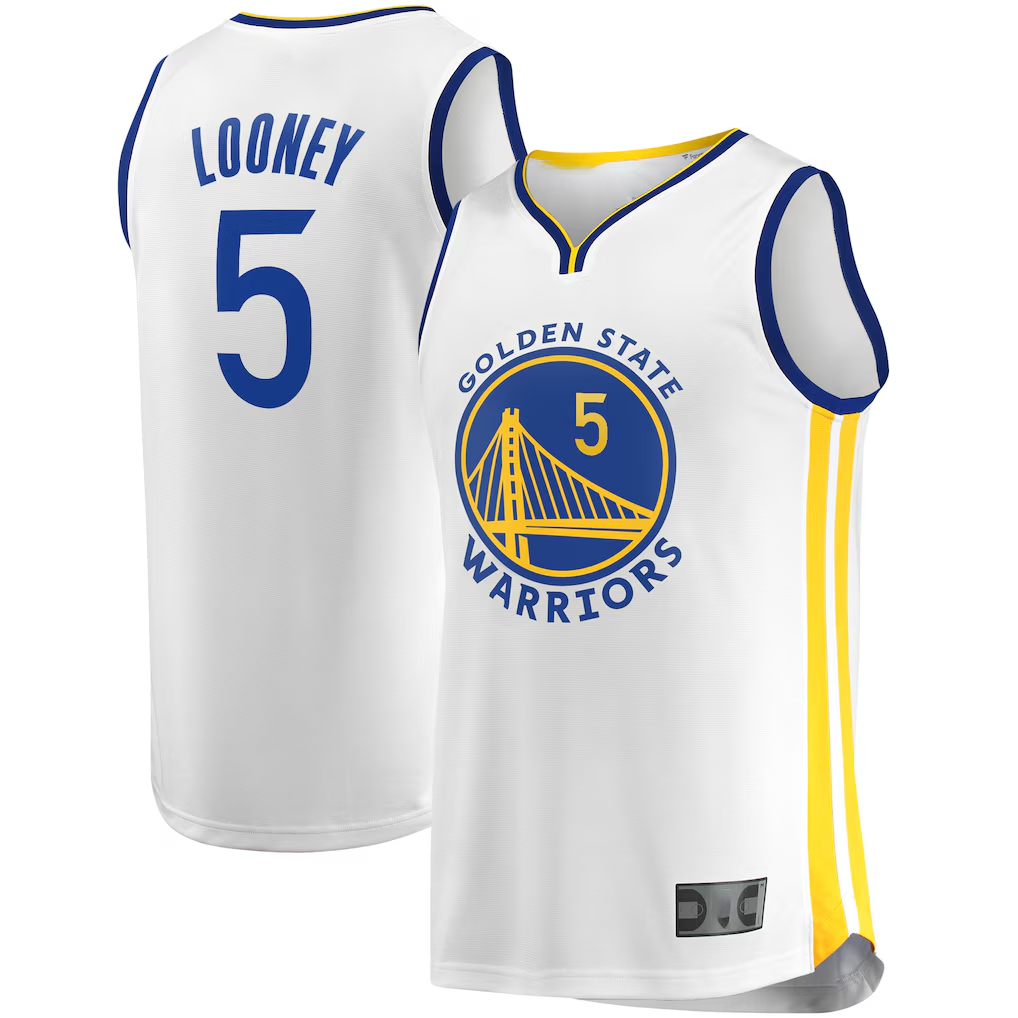 Elroe G.State Warriors #5 Kevon Looney White Fast Break Player Replica Jerseys - Association Edition