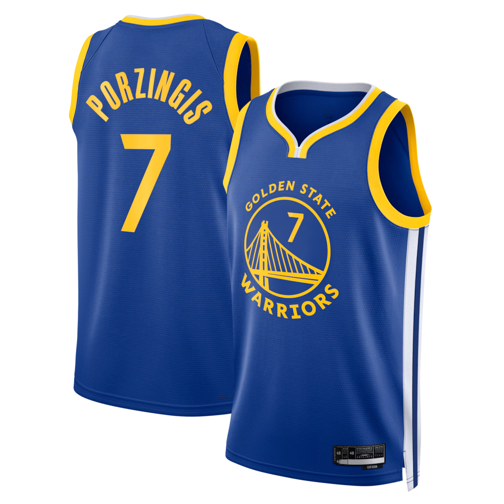 Elroe G.State Warriors #7 Kristaps Porzi??is Royal Swingman Jerseys - Icon Edition
