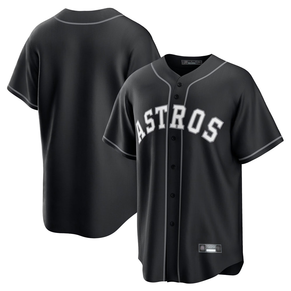 Elroe H.Astros Black Home Game Blank Player Stitched Jerseys