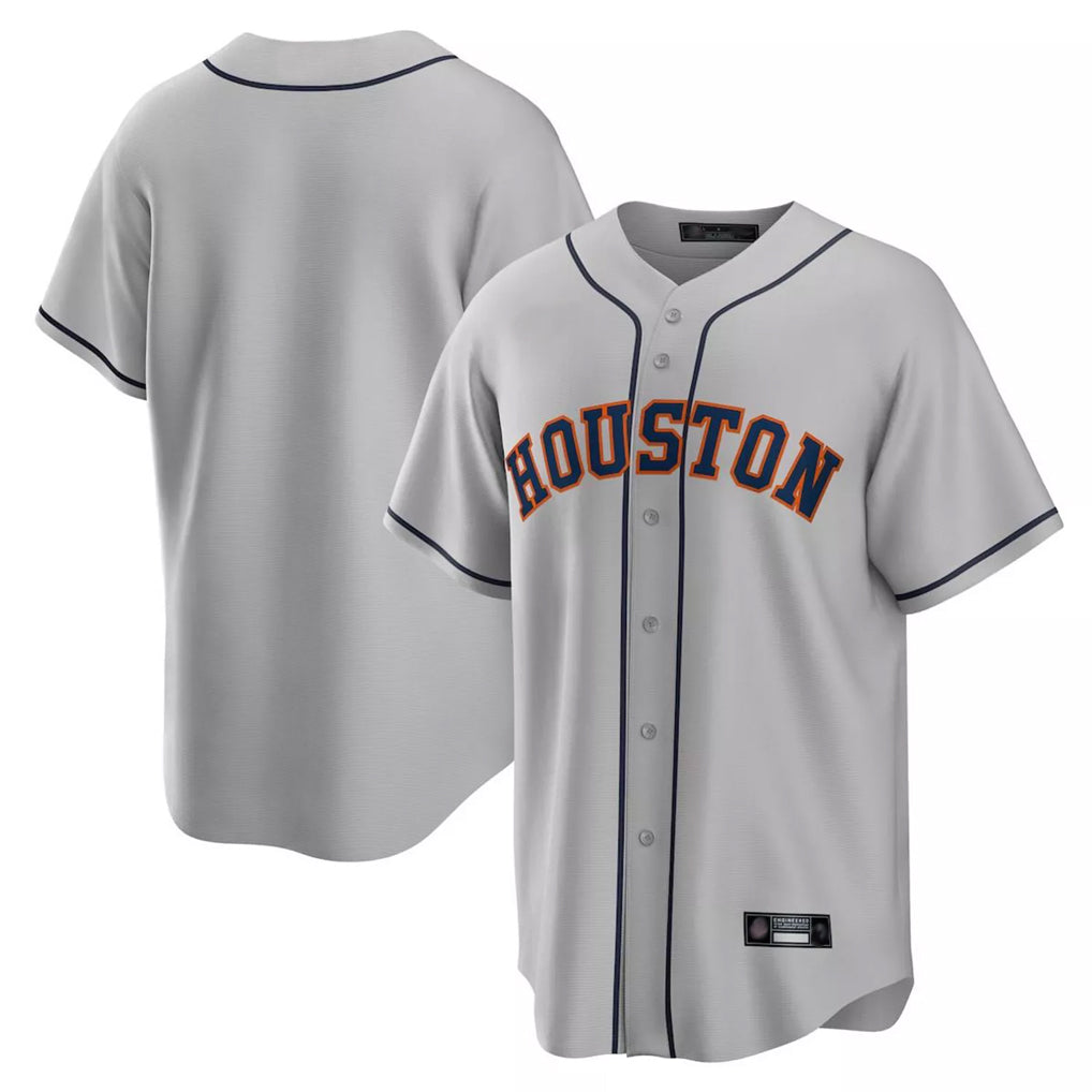 Elroe H.Astros Gray Home Game Blank Player Stitched Jerseys