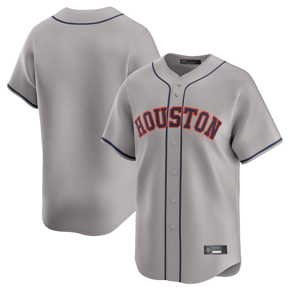 Elroe H.Astros Gray Home Limited Blank Player Stitched Jerseys