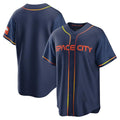 Elroe H.Astros Navy City Connect Home Game Blank Player Stitched Jerseys