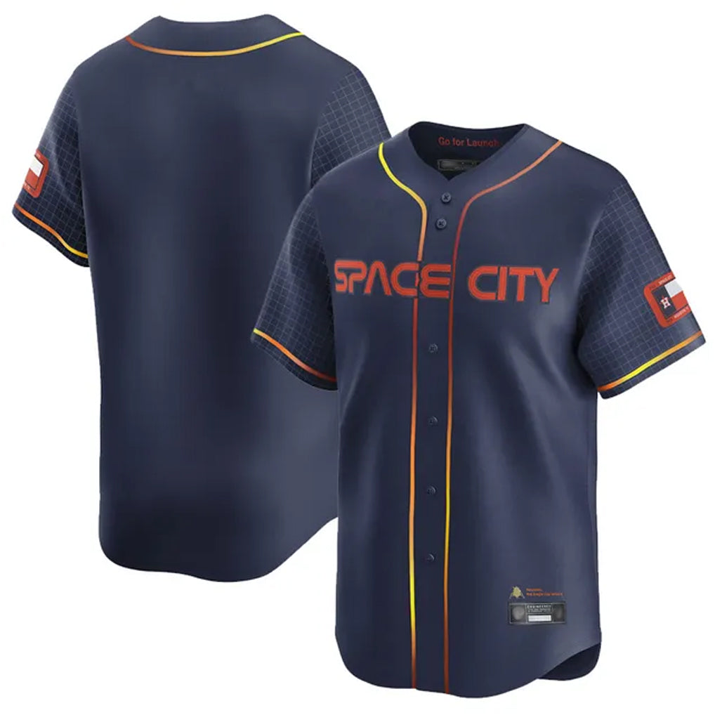 Elroe H.Astros Navy City Connect Limited Home Blank Player Stitched Jerseys