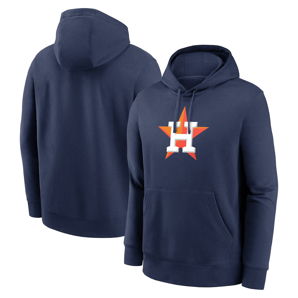Elroe H.Astros Navy Club Fleece Pullover Hoodie Blank Player Stitched Jerseys