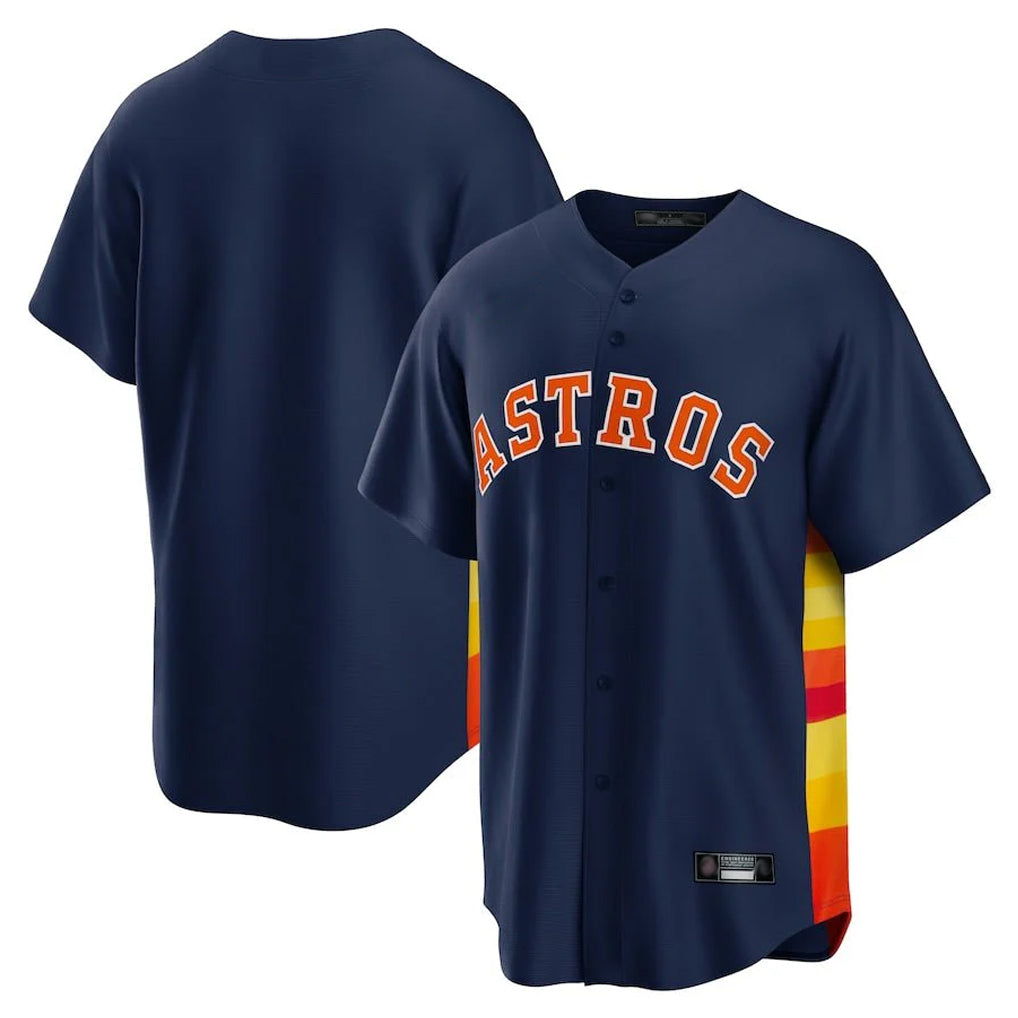 Elroe H.Astros Navy Home Game Blank Player Stitched Jerseys