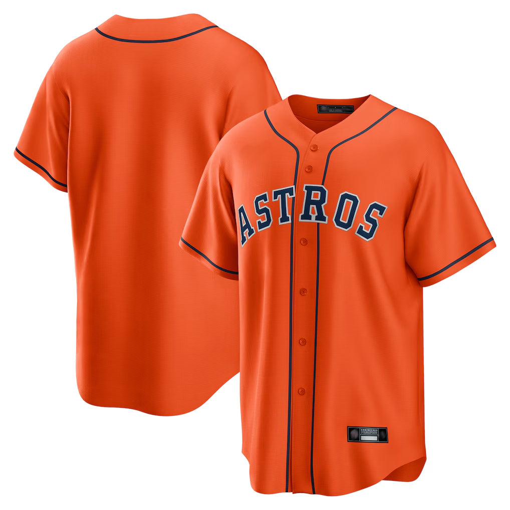 Elroe H.Astros Orange Home Game Blank Player Stitched Jerseys