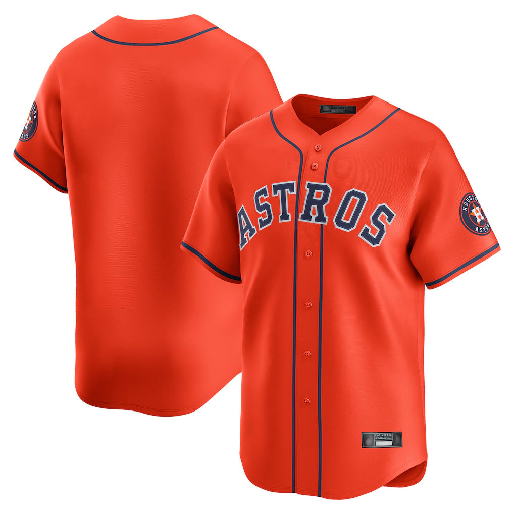 Elroe H.Astros Orange Home Limited Blank Player Stitched Jerseys