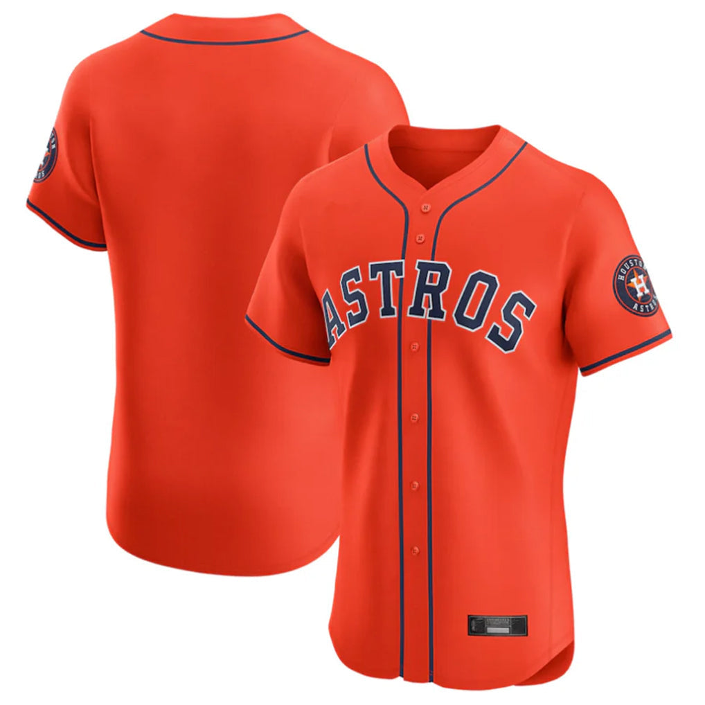 Elroe H.Astros Orange Home Limited Elite Blank Player Stitched Jerseys