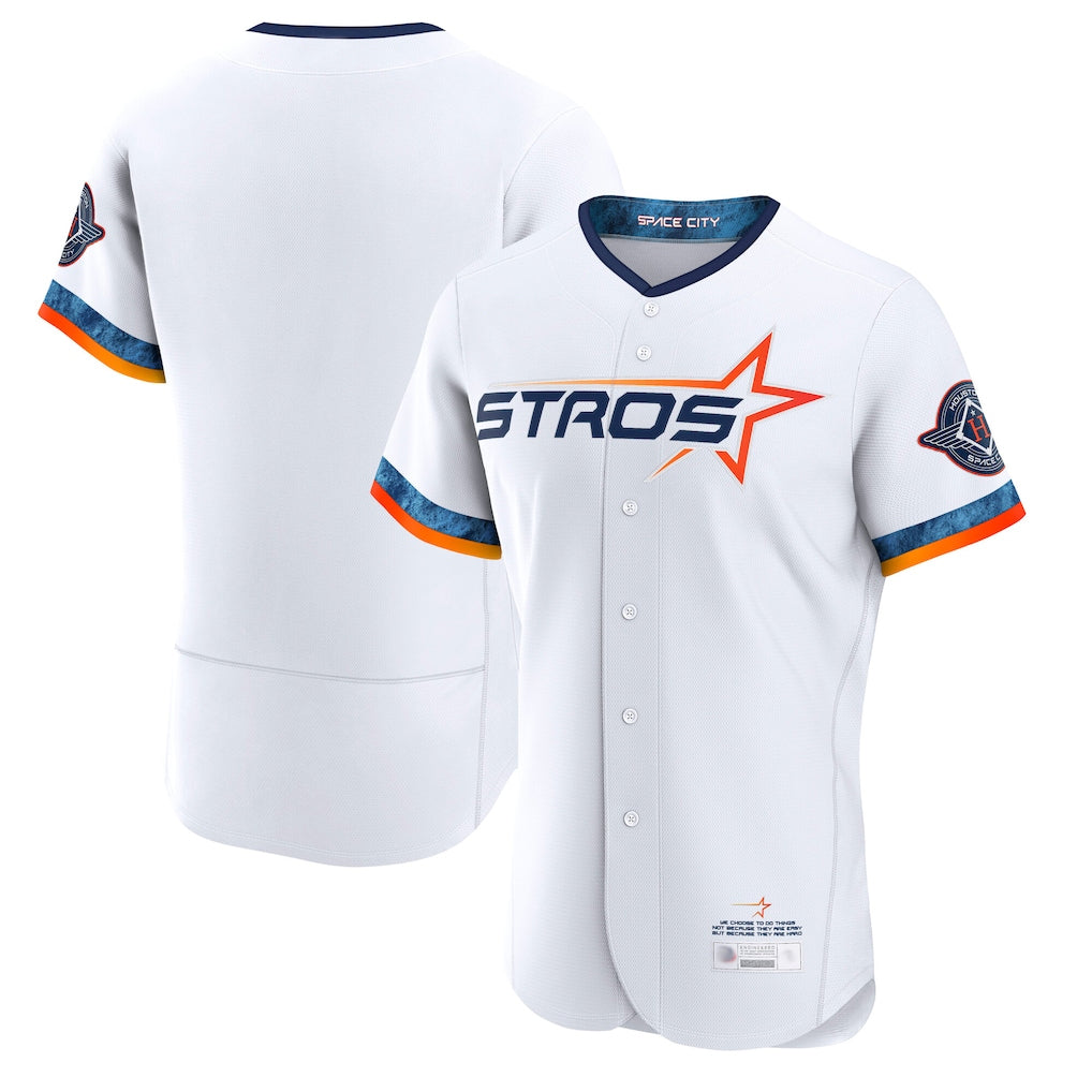 Elroe H.Astros White City Connect Limited Elite Home Blank Player Stitched Jerseys