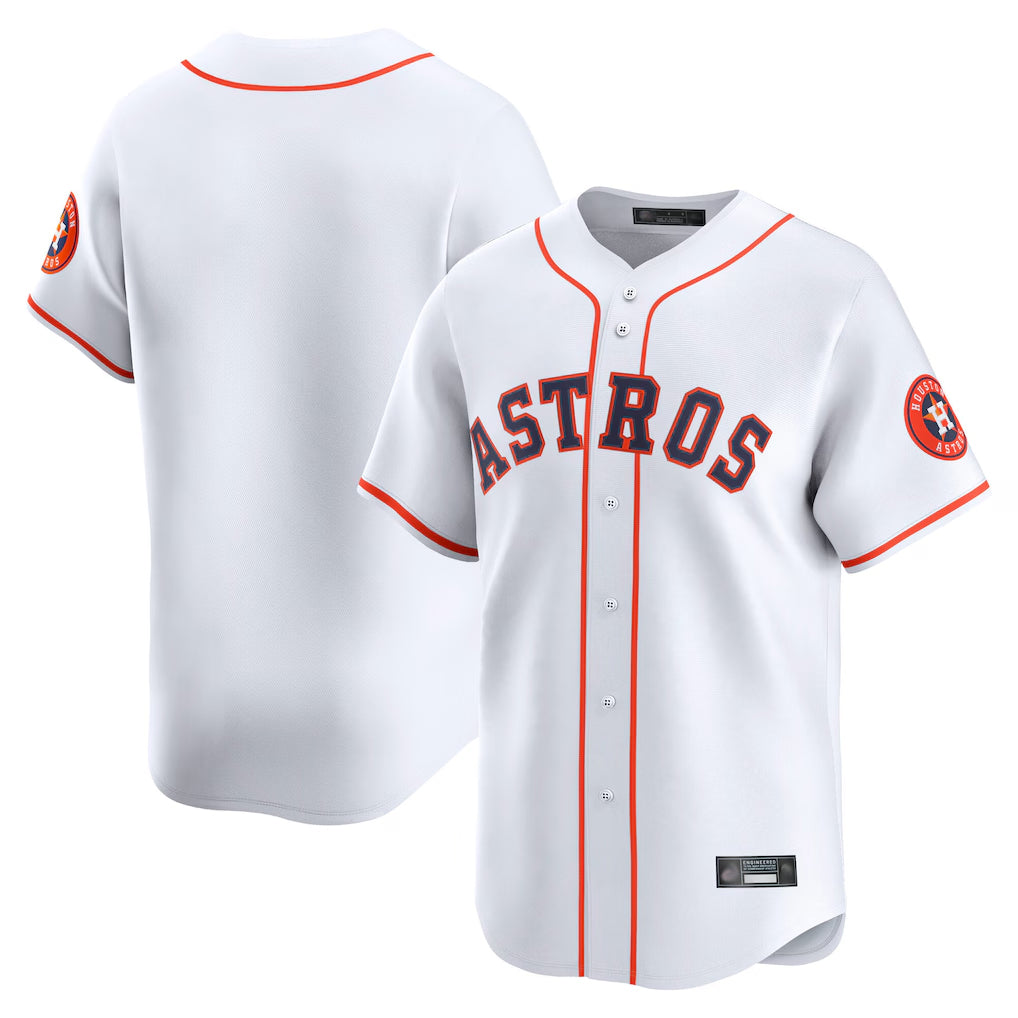 Elroe H.Astros White Home Limited Blank Player Stitched Jerseys