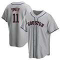 Elroe H.Astros #11 Cam Smith Player Gray Home Game Stitched Jerseys