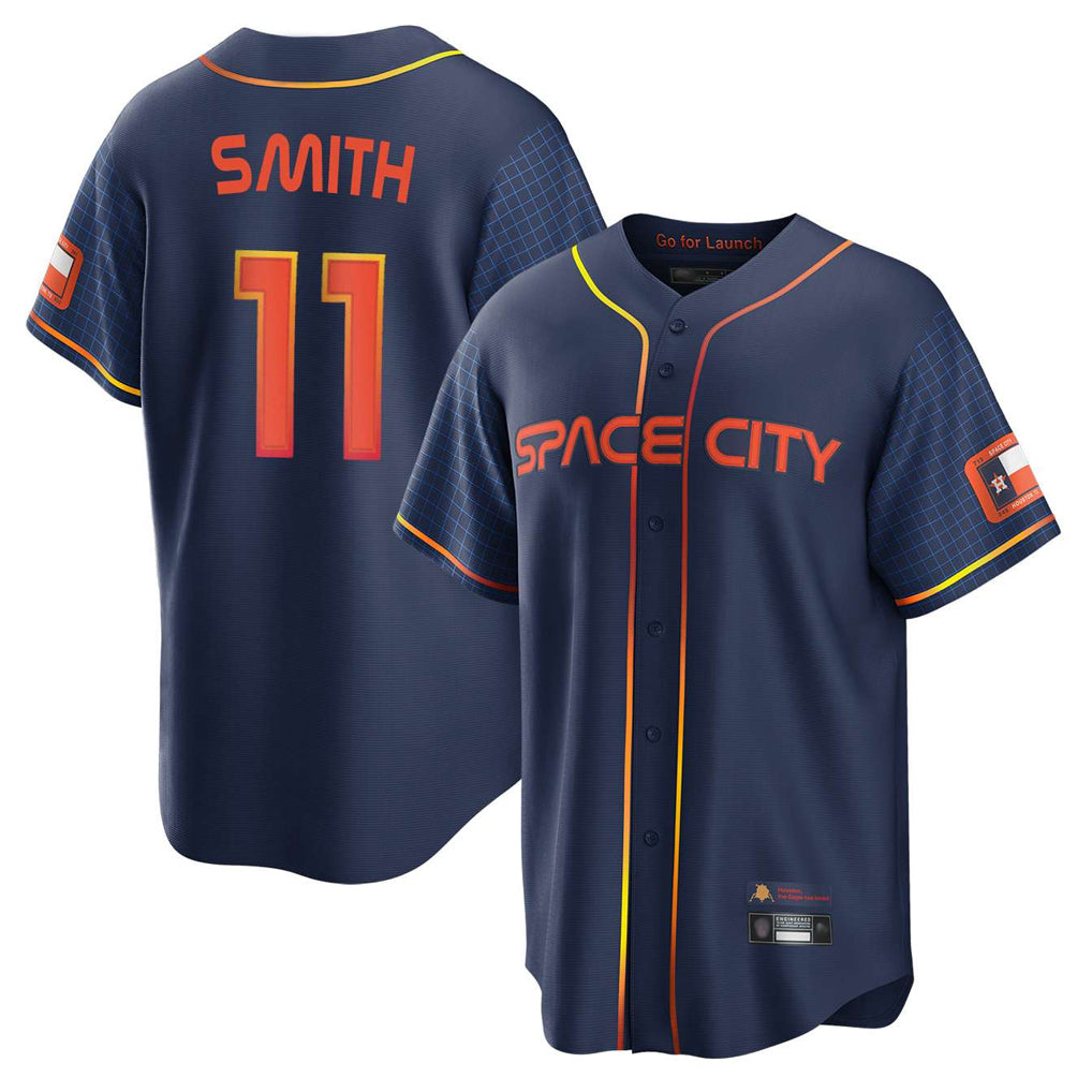 Elroe H.Astros #11 Cam Smith Player Navy City Connect Home Game Stitched Jerseys