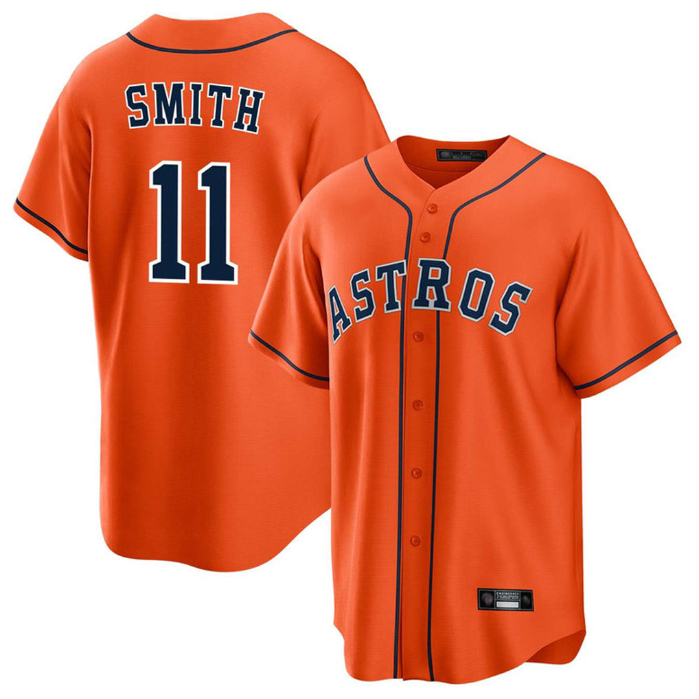 Elroe H.Astros #11 Cam Smith Player Orange Home Game Stitched Jerseys