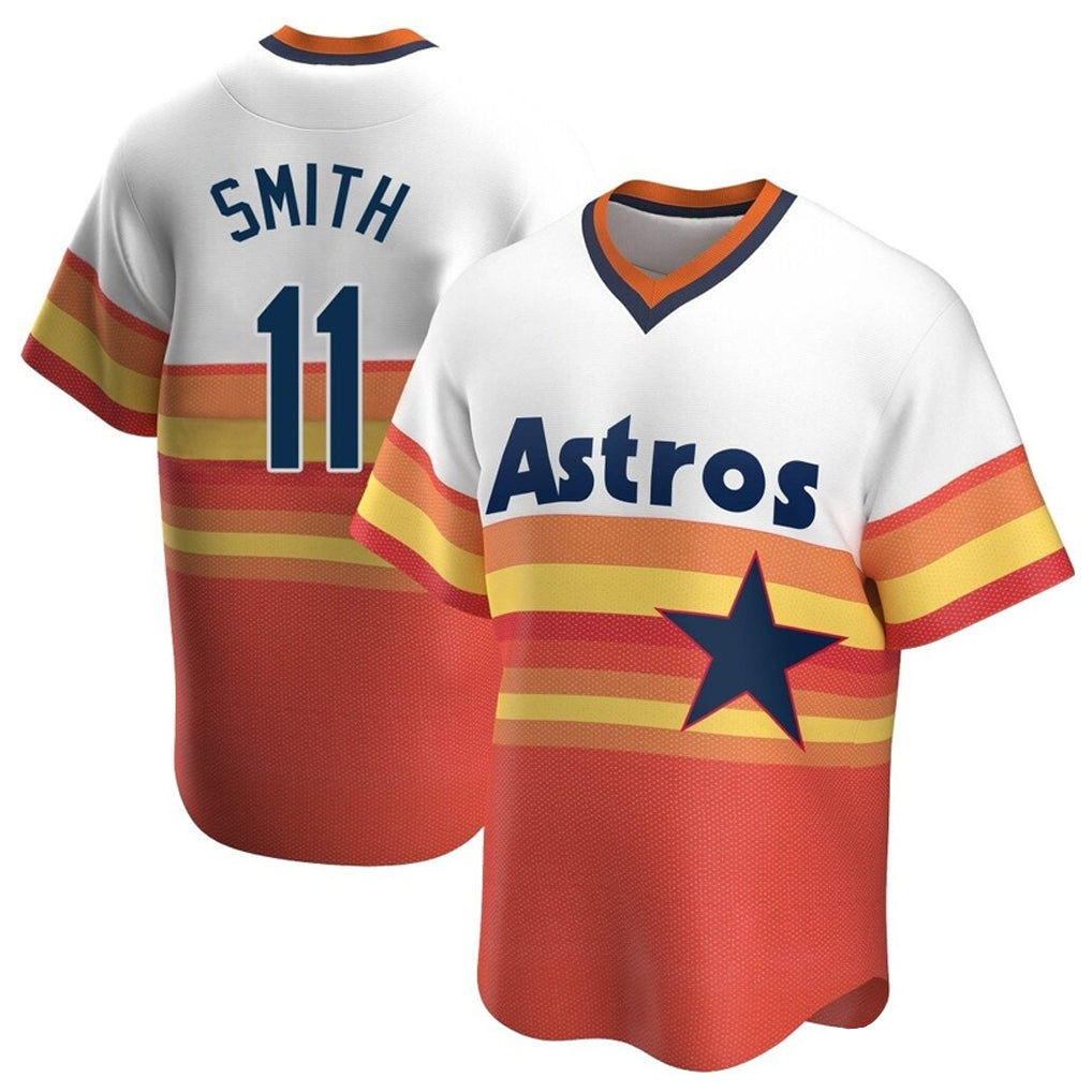 Elroe H.Astros #11 Cam Smith Player Rainbow Cooperstown Collection T-shirt Stitched Jerseys