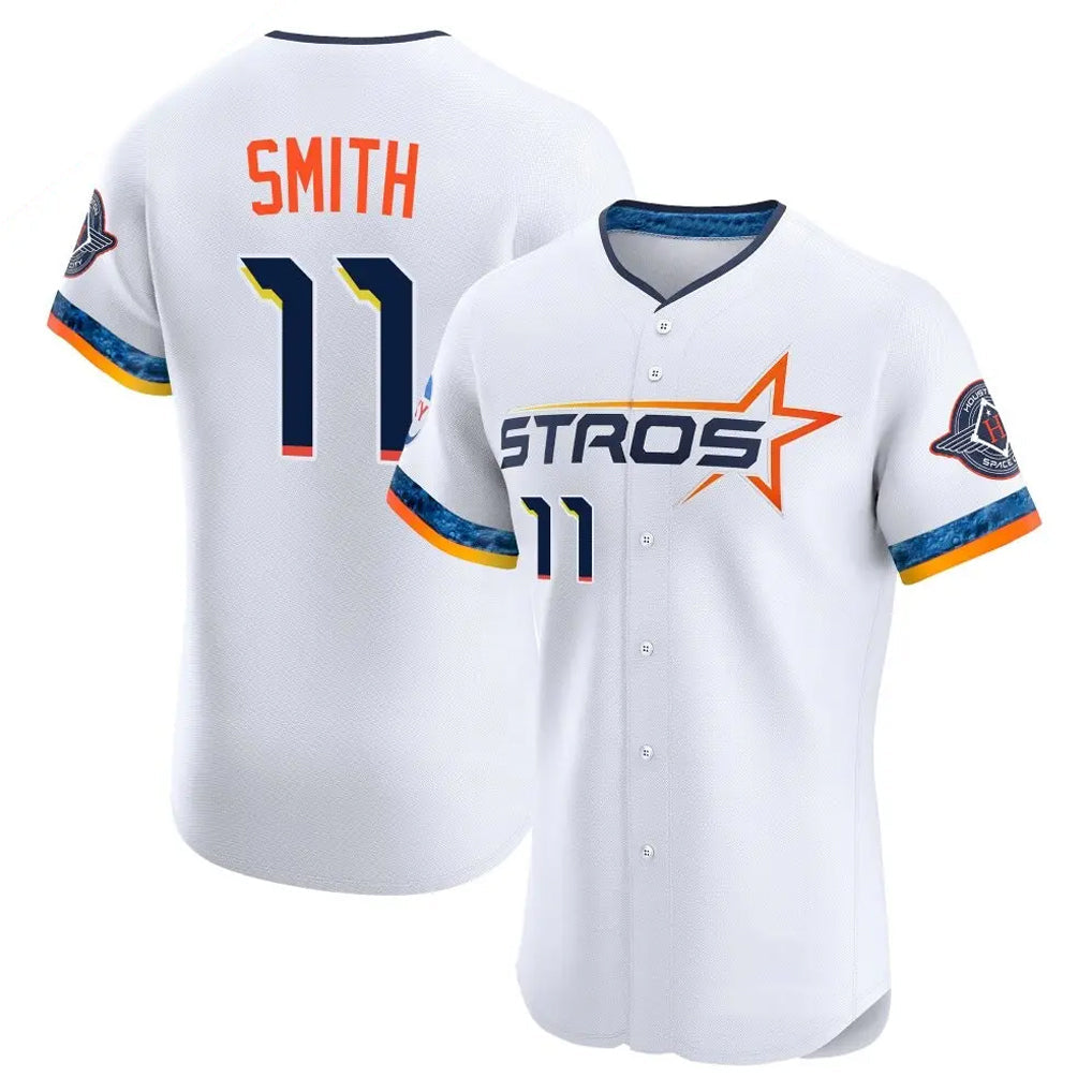 Elroe H.Astros #11 Cam Smith Player White City Connect Limited Elite Home Stitched Jerseys