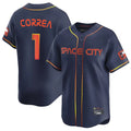 Elroe H.Astros #1 Carlos Correa Player Navy City Connect Home Limited Stitched Jerseys