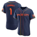 Elroe H.Astros #1 Carlos Correa Player Navy City Connect Limited Elite Home Stitched Jerseys