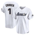 Elroe H.Astros #1 Carlos Correa Player White Throwback Cooperstown Collection Limited Stitched Jerseys