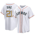 Elroe H.Astros #21 Yainer Diaz Player Gold Collection Game Home Stitched Jerseys