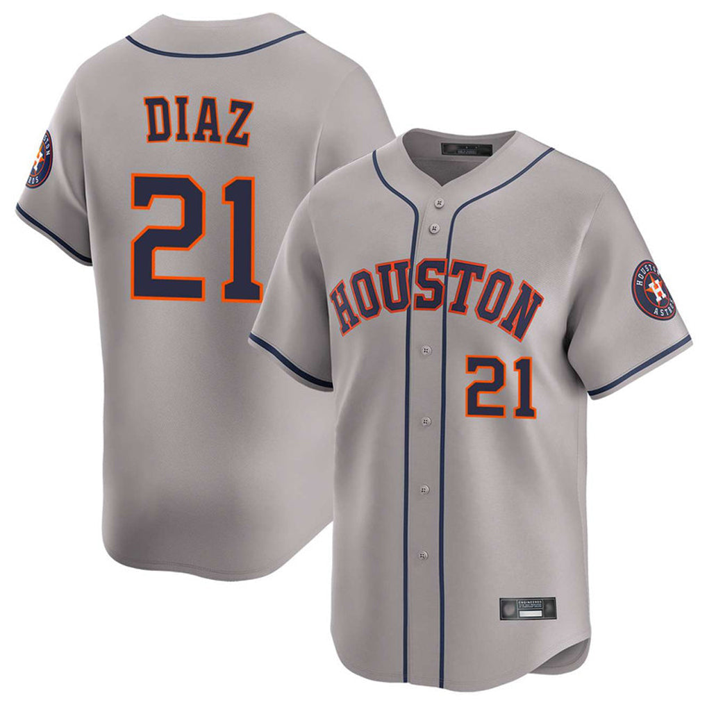 Elroe H.Astros #21 Yainer Diaz Player Gray Home Limited Stitched Jerseys