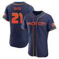 Elroe H.Astros #21 Yainer Diaz Player Navy City Connect Limited Elite Home Stitched Jerseys