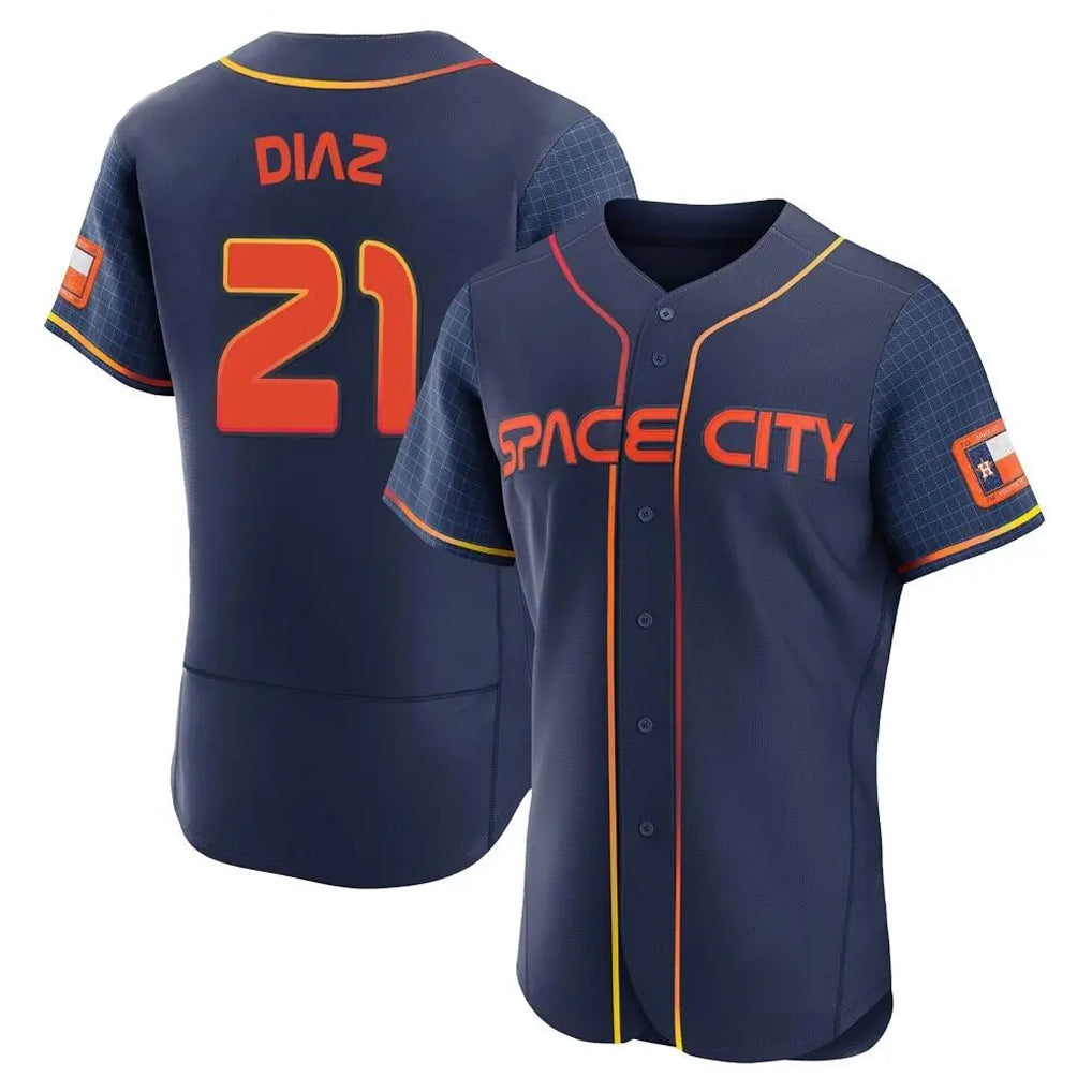 Elroe H.Astros #21 Yainer Diaz Player Navy City Connect Limited Elite Home Stitched Jerseys
