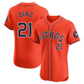Elroe H.Astros #21 Yainer Diaz Player Orange Home Limited Elite Stitched Jerseys